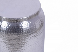 MASUTA DECORATIVA 35CM, ORIENT, DIN METAL DE CULOARE ARGINTIE, COD 40234, ASPECT INDUSTRIAL - Img 2