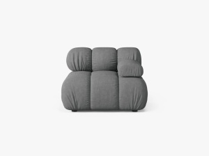 MODUL CANAPEA BELLIS, PE DREAPTA, GRI, CU TAPITERIE DIN TEXTIL STRUCTURAT LIBERTY, MICADONI