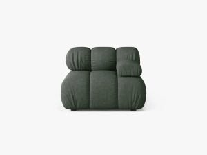 MODUL CANAPEA BELLIS, PE DREAPTA, VERDE INCHIS, CU TAPITERIE DIN TEXTIL STRUCTURAT LIBERTY, MICADONI