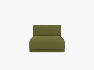 MODUL CANAPEA MILEY, CU SPATAR, VERDE MASLINIU INCHIS, CU TAPITERIE DIN TEXTIL BOUCLE BALOO, MICADONI