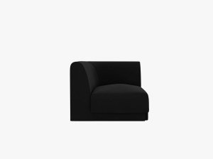 MODUL CANAPEA MILEY, NEGRU, CU TAPITERIE DIN CATIFEA BLUVEL, MICADONI