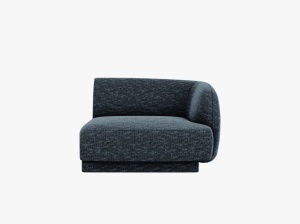 MODUL CANAPEA MILEY, PE DREAPTA, ALBASTRU, CU TAPITERIE DIN TEXTIL CHENILLE HAGA, MICADONI