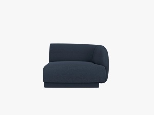 MODUL CANAPEA MILEY, PE DREAPTA, ALBASTRU INCHIS, CU TAPITERIE DIN TEXTIL BOUCLE BALO, MICADONI