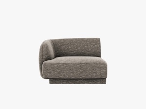 MODUL CANAPEA MILEY, PE STANGA, GRI, CU TAPITERIE DIN TEXTIL CHENILLE HAGA, MICADONI