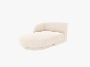 MODUL SELONG MILEY, PE STANGA, BEJ DESCHIS, CU TAPITERIE DIN TEXTIL CHENILLE, MICADONI