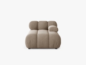 MODUL SEZLONG COLTAR BELLIS, PE DREAPTA, CAPPUCCINO, CU TAPITERIE DIN CATIFEA BLUVEL, MICADONI