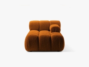 MODUL SEZLONG COLTAR BELLIS, PE DREAPTA, CARAMIZIU, CU TAPITERIE DIN TEXTIL BOUCLE ROLF, MICADONI