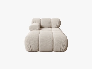 MODUL SEZLONG COLTAR BELLIS, PE STANGA, BEJ DESCHIS, CU TAPITERIE DIN TEXTIL 3D SONIC, MICADONI