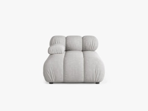 MODUL SEZLONG COLTAR BELLIS, PE STANGA, GRI DESCHIS, CU TAPITERIE DIN TEXTIL STRUCTURAT LIBERTY, MICADONI