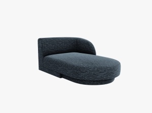 MODUL SEZLONG MILEY, PE DREAPTA, ALBASTRU, CU TAPITERIE DIN TEXTIL CHENILLE HAGA, MICADONI