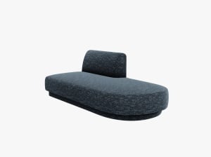 MODUL SEZLONG MILEY, PE DREAPTA, ALBASTRU, CU TAPITERIE DIN TEXTIL CHENILLE HAGA, MICADONI