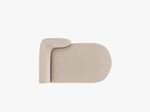 MODUL SEZLONG MILEY, PE DREAPTA, BEJ, CU TAPITERIE DIN TEXTIL CHENILLE HAGA, MICADONI - Img 4