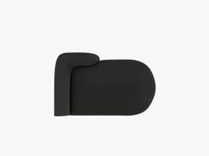 MODUL SEZLONG MILEY, PE DREAPTA, NEGRU, CU TAPITERIE DIN TEXTIL BOUCLE BALOO, MICADONI - Img 3
