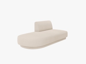 MODUL SEZLONG MILEY, PE STANGA, BEJ, CU TAPITERIE DIN TEXTIL BOUCLE BALOO, MICADONI