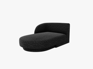 MODUL SEZLONG MILEY, PE STANGA, GRI ANTRACIT, CU TAPITERIE DIN TEXTIL CHENILLE EDEN, MICADONI