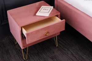 NOPTIERA, PEARL 50CM , PICIOARE DIN METAL SI CATIFEA, COD 41021, CULOARE ROZ ANTICHIZAT - Img 3