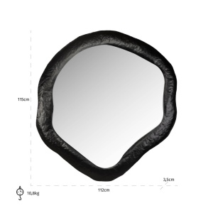 OGLINDA BABET BLACK, MI-0096, CONFECTIONATA DIN METAL, STICLA SECURIZATA SI MDF, STIL MODERN - Img 3