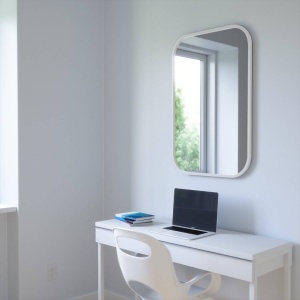 OGLINDA DE PERETE DREPTUNGHIULARA HUB, ALBA, STIL MODERN, B2