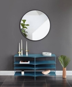 OGLINDA DECORATIVA HUB 91, NEGRU, DIN CAUCIUC SI STICLA, STIL MODERN, B2