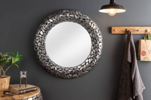OGLINDA DECORATIVA, STONE MOSAIC 82CM, METAL CUPRU, COD 41430, DESIGN MODERN - Img 2