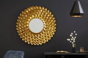 OGLINDA MODERNA 90CM,FLOWER, COD 41762, STIL MODERN, REALIZATA DIN METAL DE CULOARE AURIE