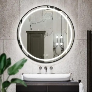 OGLINDA PENTRU BAIE, CU LED MMJ NEAGRA, 90 CM, CALITATE SUPERIOARA