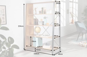 ORGANIZATOR OFFICE 155CM CU ETAJERE, STUDIO, COD 40987, DIN METAL SI MDF, STIL INDUSTRIAL - Img 7