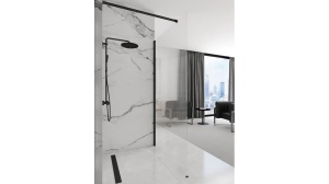 PARAVAN DE DUS REA AERO INTIMO WALK IN, 120CM, NEGRU MAT, DIN STICLA, CALITATE SUPERIOARA - Img 5