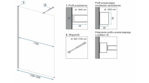 PARAVAN DE DUS REA N, 120CM, CROM, DIN STICLA, CALITATE SUPERIOARA - Img 8