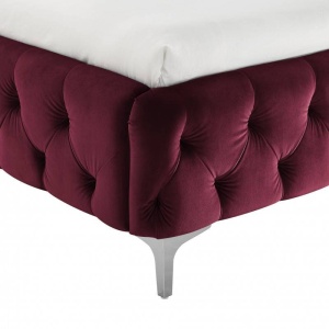 PAT DIN CATIFEA, BAROCK 180X200CM, DE CULOARE BORDO, COD 41437 - Img 3