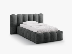 PAT SINGLE LUPINE, GRI INCHIS, CU TAPITERIE DIN TEXTIL CHENILLE PERFECT HARMONY, MICADONI