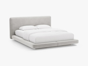 PAT TAPITAT LINEA, 140X200, GRI DESCHIS, CU TAPITERIE DIN CATIFEA MAGIC VELVET, MICADONI