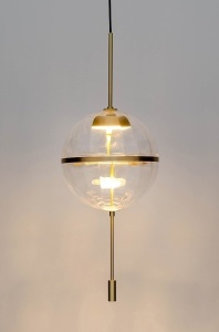 PENDUL CHAPLIN 300, CONFECTIONAT DIN STICLA SI ALAMA, STIL MODERN - Img 2