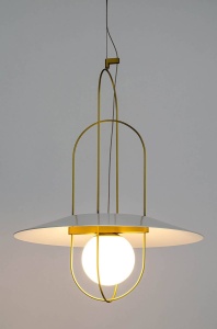 PENDUL CU LED-URI FUENTE, ALAMA/ALB, DIN METAL SI STICLA, STIL MODERN, B2 - Img 2