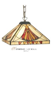 PENDUL DEOSEBIT TIFFANY, COD CT10273+C1, DIN METAL SI STICLA