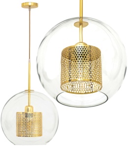 PENDUL GOLD LOFT APP556-1CP, 30 cm, AURIU, DIN OTEL, METAL SI STICLA, STIL MODERN, TU