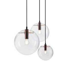 PENDUL LASSI ROSE GOLD APP039-1CP, 20x20/90 cm, ROZ AURIU SI NEGRU, DIN STICLA SI METAL DE INALTA CALITATE, STIL MODERN, TU