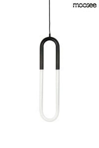 PENDUL PUZO S, NEGRU/ALB, CONFECTIONAT DIN STICLA SI METAL, STIL MODERN