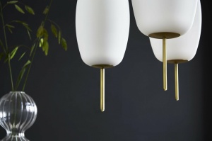 PENDUL SILK, ALAMA/ALB, DIN METAL SI STICLA, STIL MODERN, B2 - Img 3