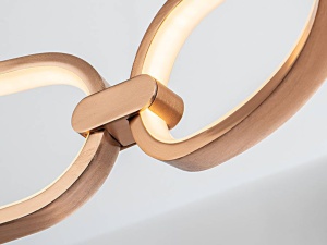 PLAFONIERA COLETTE, CU TELECOMANDA, 80 CM, AURIU ROSE/OPAL, DIN ALUMINIU SI SILICON, STIL MODERN - Img 2