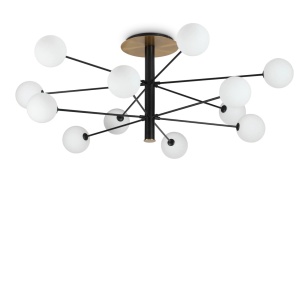 PLAFONIERA COSMOPOLITAN PL12, NEGRU, DIN METAL, STIL MODERN