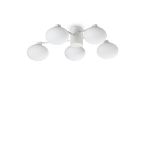 PLAFONIERA HERMES PL5 D60, ALB, DIN METAL, STIL MODERN