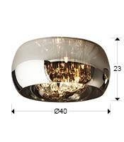PLAFONIERA LED, ARGOS 40CM, STICLA SI CRISTAL, DESIGN MODERN, SCHULLER - Img 3