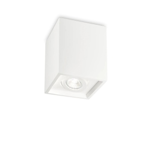 PLAFONIERA OAK PL1 SQUARE, ALB, DIN METAL, STIL MODERN
