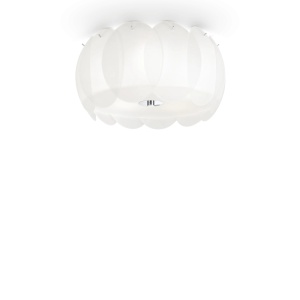 PLAFONIERA OVALINO PL5, ALB, DIN STICLA, STIL MODERN