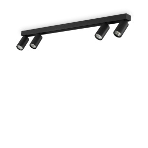 PLAFONIERA PROFILO PL4, NEGRU, DIN METAL, STIL MODERN