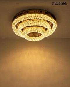PLAFONIERA SAVOY 3 GOLD, CONFECTIONATA DIN METAL SI STICLA, STIL MODERN - Img 2