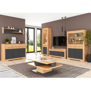 RAFT DESCHIS FIDEL R1, MODEL STANGA, STEJAR CRAFT AURIU/GRI GRAFIT, DIN DTD LAMINAT SI MDF, STIL MODERN, TK - Img 4