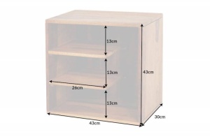RAFT PENTRU CARTI/MASUTA, CUBUS 43CM, DIN LEMN MASIV, COD 41136 - Img 6