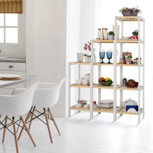 RAFT POLIVALENT TRIGO TYPE 3, ALB/NATURAL, DIN MDF SI LEMN MASIV, STIL MODERN, TK - Img 3